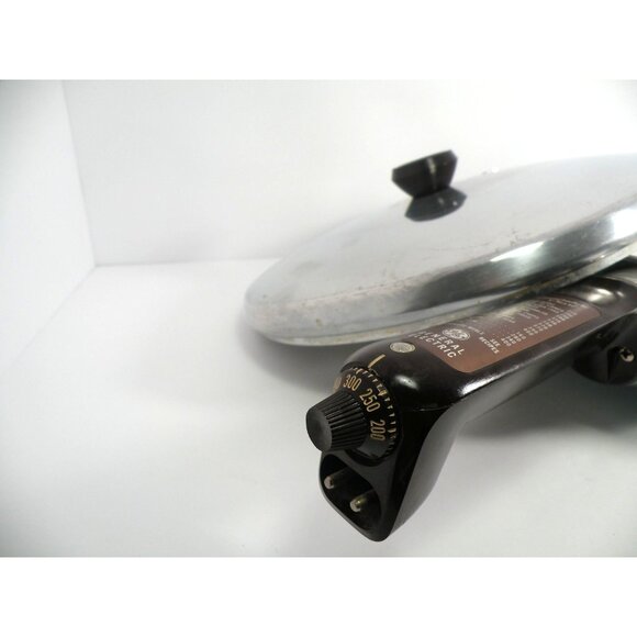 Vintage General Electric Electric Skillet With Lid Adjustable Heat Control Alumi - Picture 11 of 16
